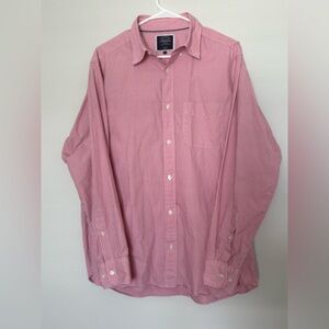 #015 Charles Tyrehitt LARGE Men’s Red Checkered Classic Fit long Sleeve Shirt